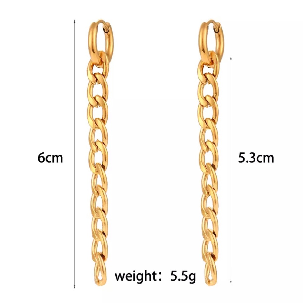 New Tassel 18K Gold Dangle Figaro Chain Earrings, cute Earrings, wow Earrings - Picture 6 of 6